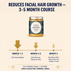 uzhra facial hair treatment result